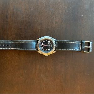 FESTINA men's watch w/black leather strap.